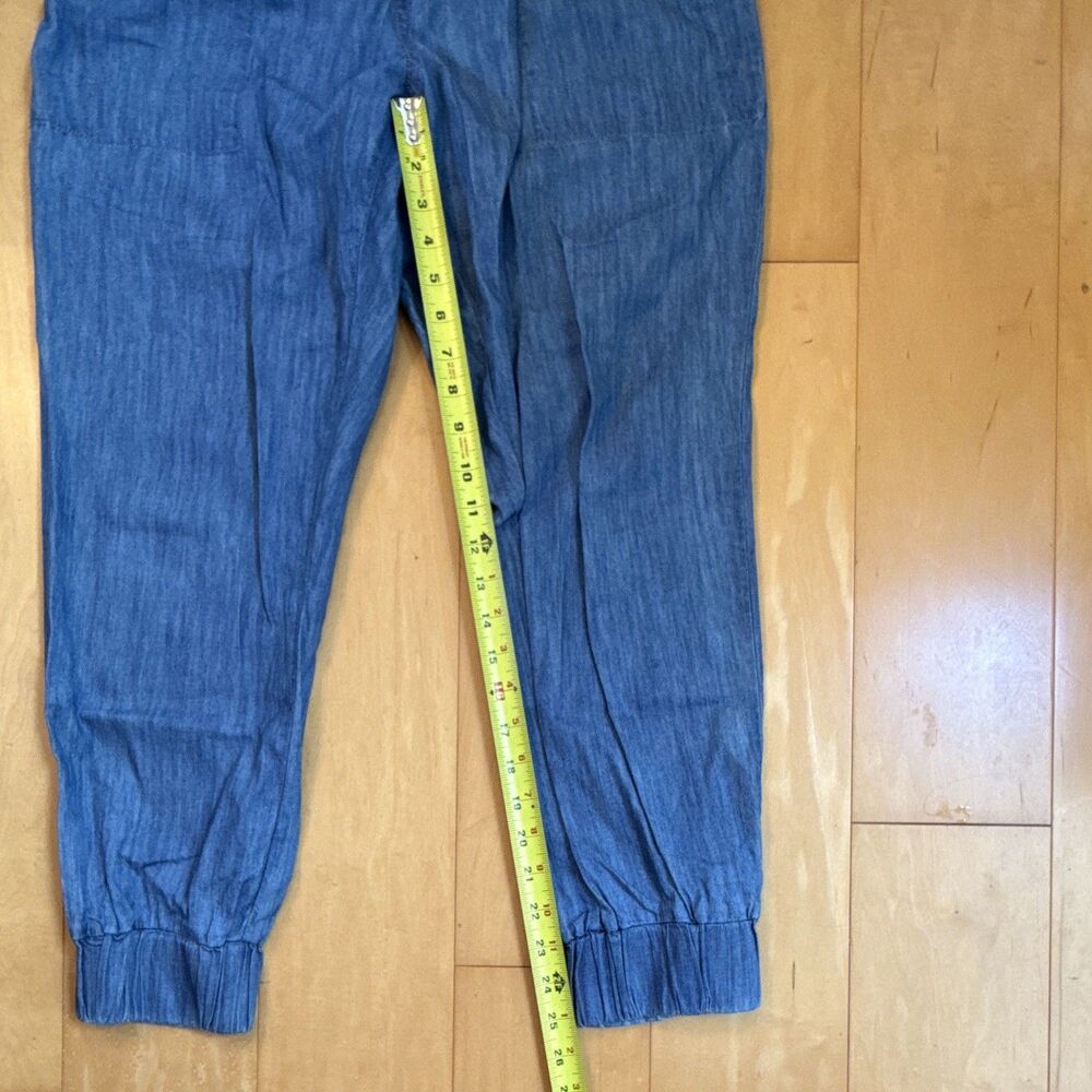Blue lightweight Cotton Jogger Pants Drawstring Elastic Waist Pockets M - Picture 6 of 10